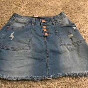 Excellent condition girls justice jean skirt with built in shorts size 12